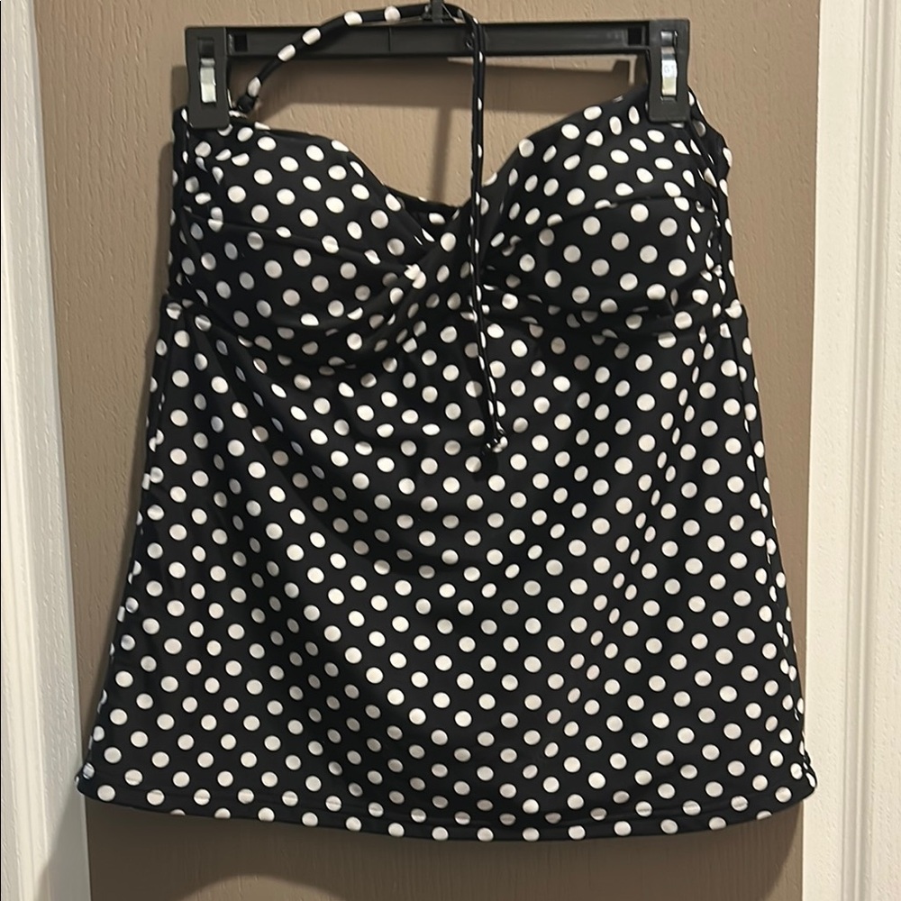 Black and White Polka Dot Halter Top